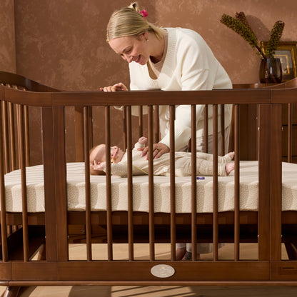 Luca Sustainable Timber Cot in Walnut