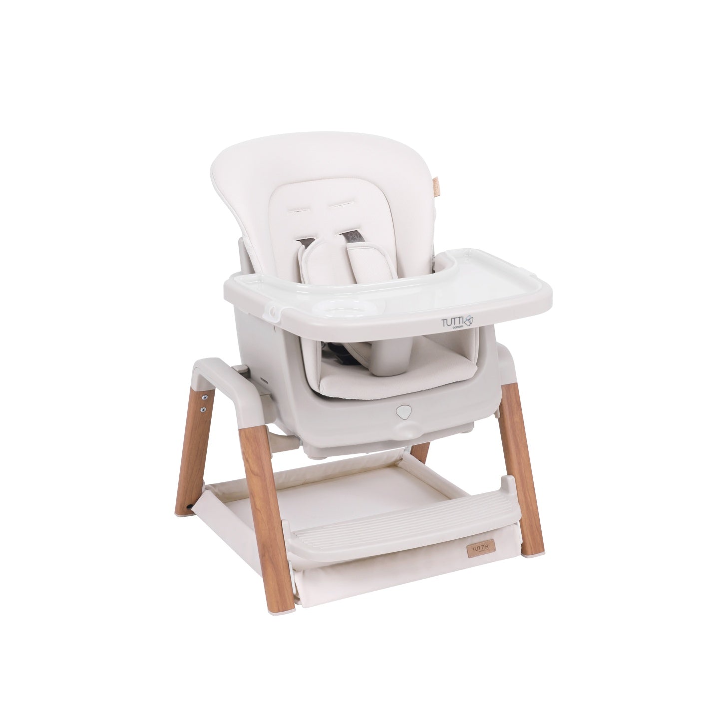 Nova Evolutionary High Chair in Scandi Walnut and Ecru