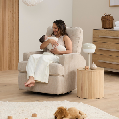 Como Cot Set in Distressed Oak & Slate Grey with Quinn Electric in Latte