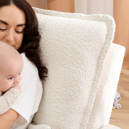 Frankie Electric Recliner Glider Nursery Chair in Vanilla Bouclé