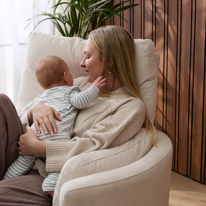 Lola Electric Recliner Glider Nursery Chair in Coconut Corduroy
