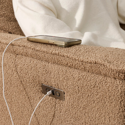 Louie Electric Recliner Glider Nursery Chair in Mocha Teddy