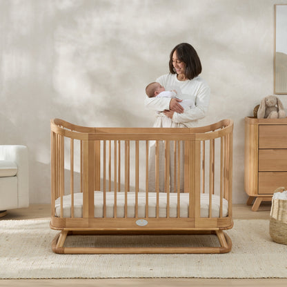 Luca Cot with Theo Chest & Luxury Oval Cot Mattress