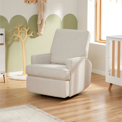 Quinn Electric Recliner Glider Chair with USB in Eggshell