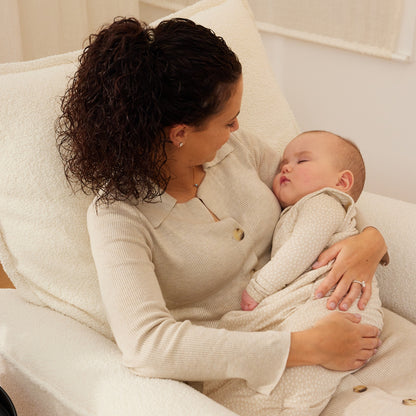 Louie Electric Recliner Glider Nursery Chair in Coconut Teddy