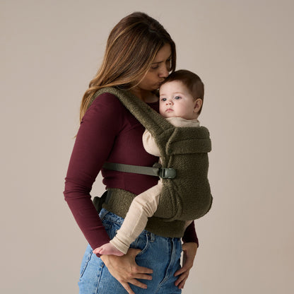 Boba Auri Baby Carrier in Olive Teddy Fleece