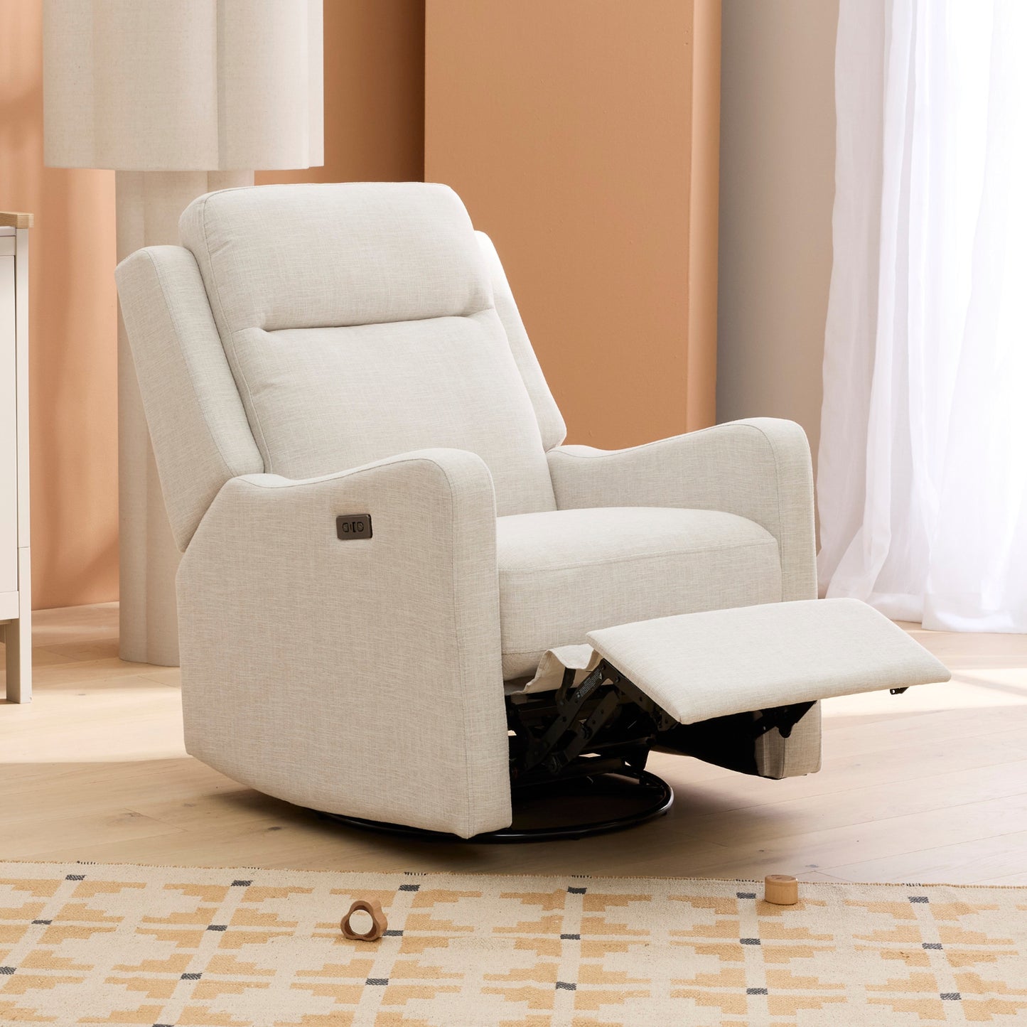 Henry Electric Recliner Glider Chair with USB in Eggshell