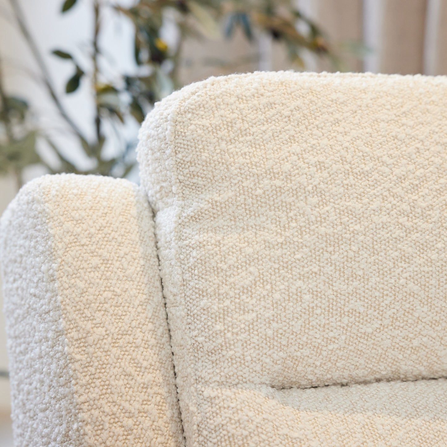 Henry Recliner Glider Chair in Vanilla Bouclé