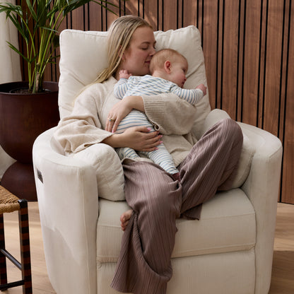 Lola Electric Recliner Glider Nursery Chair in Coconut Corduroy