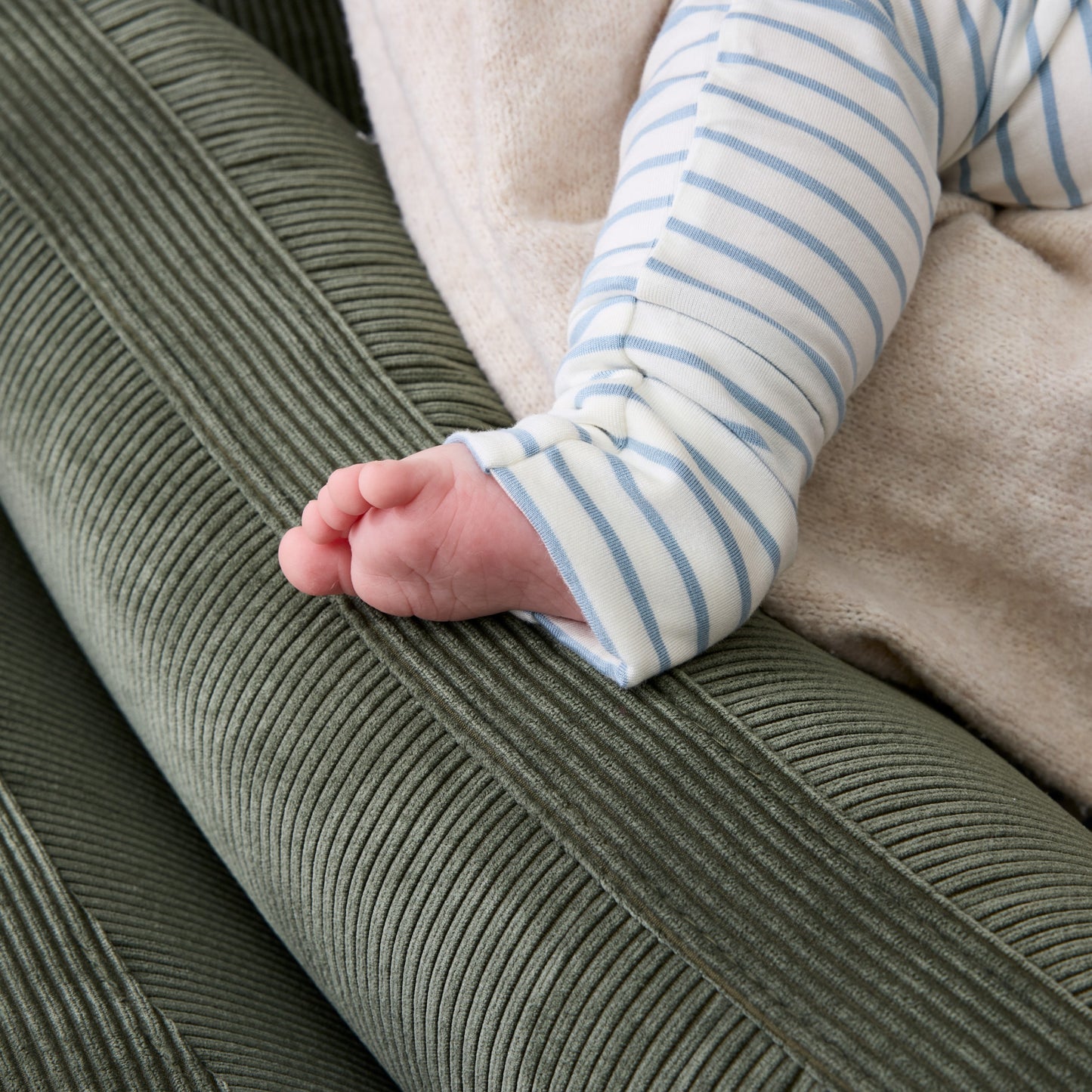 Lola Electric Recliner Glider Nursery Chair in Olive Corduroy