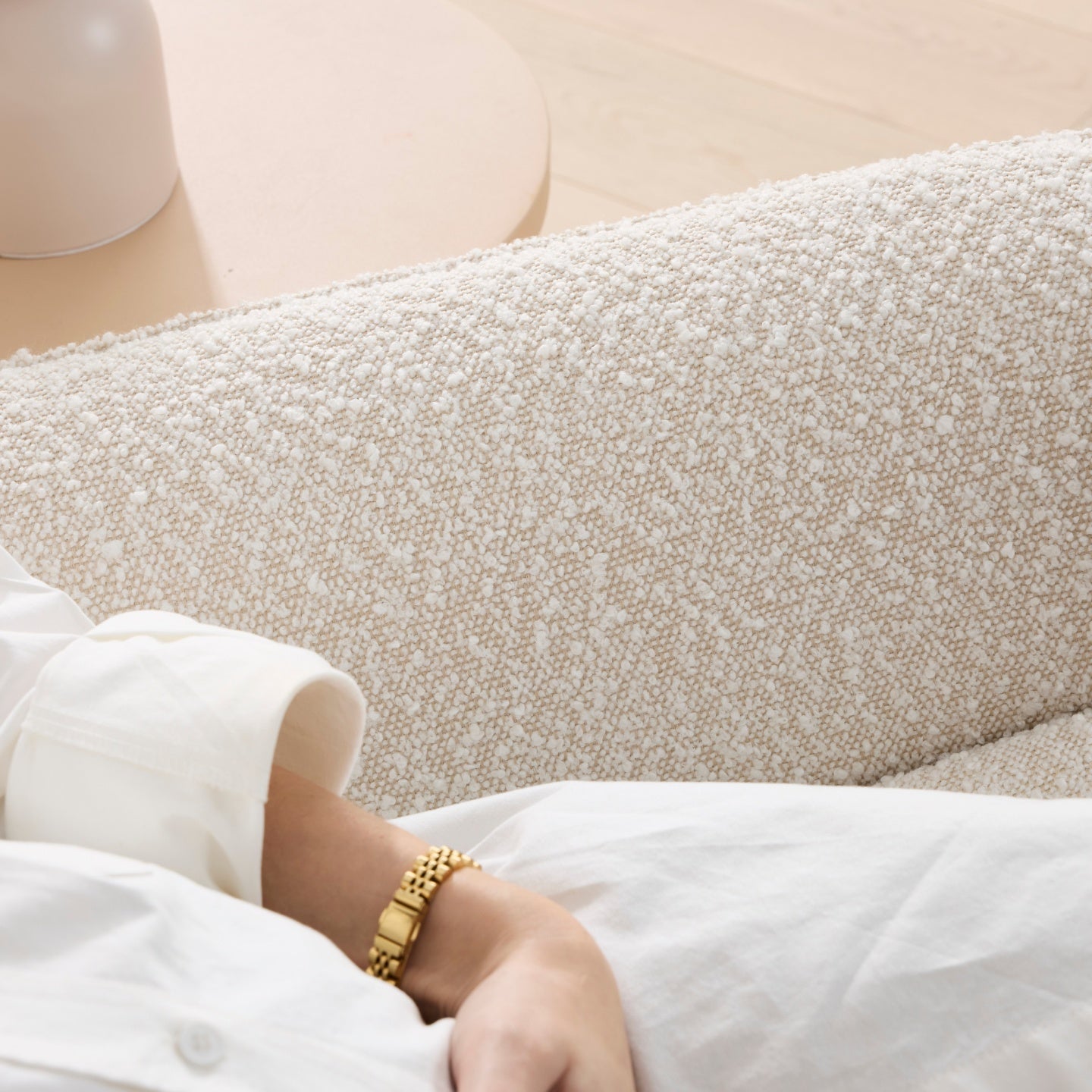 Louie Electric Recliner Glider Nursery Chair in Vanilla Bouclé