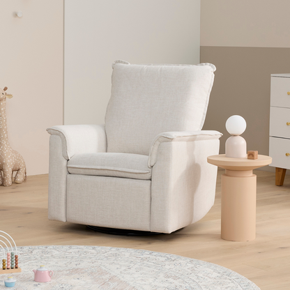 Louie Recliner Glider Nursery Chair in Eggshell