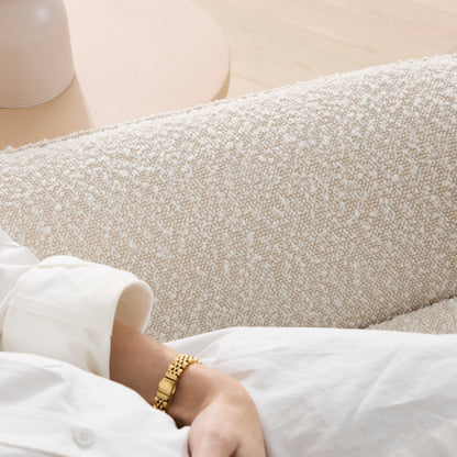 Louie Recliner Glider Nursery Chair in Vanilla Bouclé