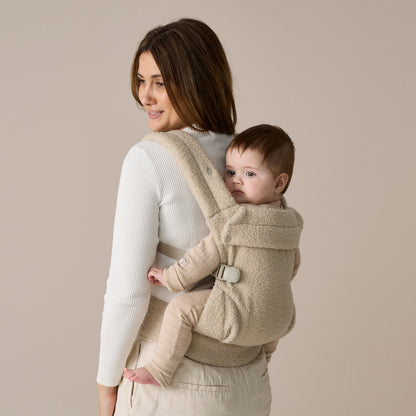 Boba Auri Baby Carrier in Taupe Teddy Fleece