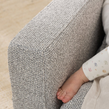 Frankie Electric Recliner Glider Nursery Chair in Grey Speckle Soft Tweed