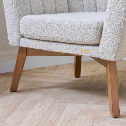 Jonah Rocking Chair & Foot Stool in Mushroom Boucle