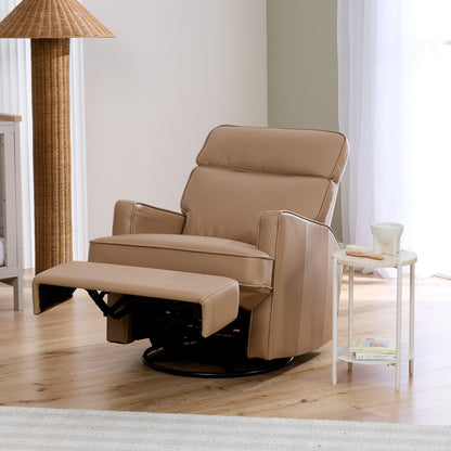 Leo Electric Recliner Glider Chair with USB in Palomino Leather