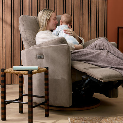 Lola Electric Recliner Glider Nursery Chair in Mocha Corduroy
