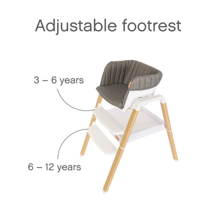 Nova Evolutionary High Chair in White Oak