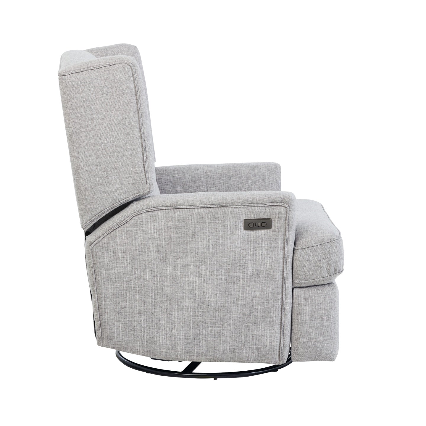Chelsea Electric Recliner Glider Chair with USB in Pure Grey