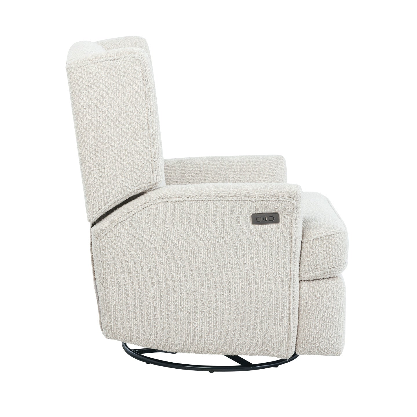 Chelsea Electric Recliner Glider Chair with USB in Vanilla Bouclé