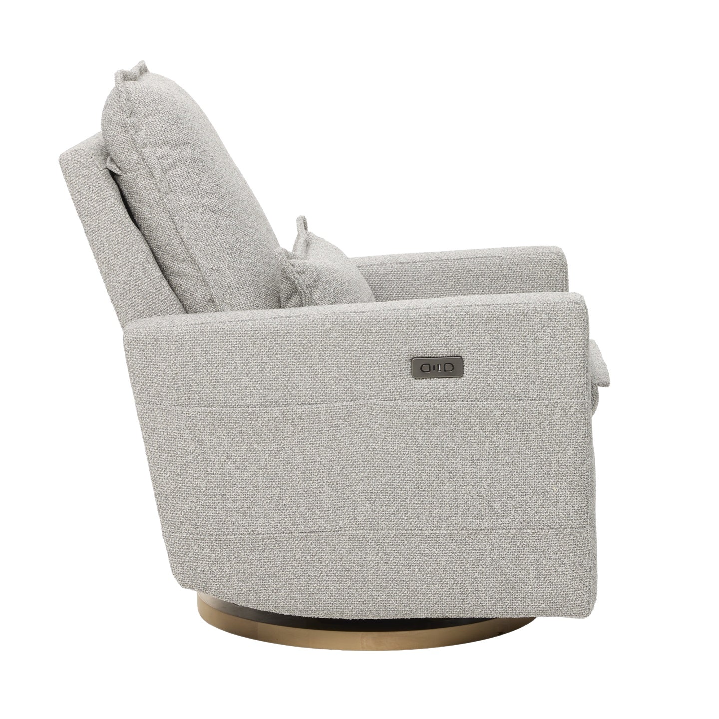 Frankie Electric Recliner Glider Nursery Chair in Grey Speckle Soft Tweed