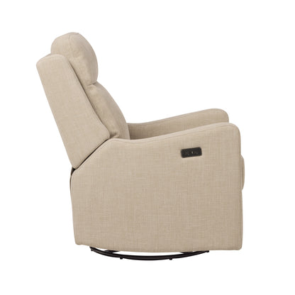 Henry Electric Recliner Glider Chair with USB in Latté