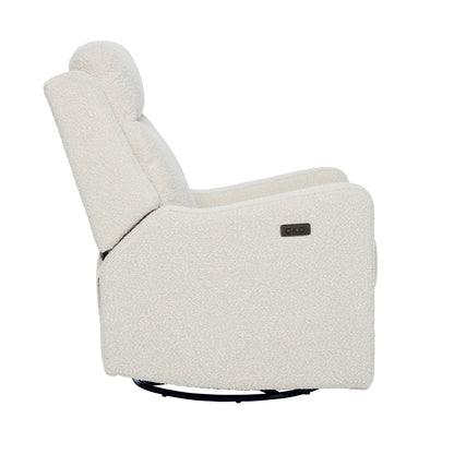 Henry Electric Recliner Glider Chair with USB in Vanilla Bouclé