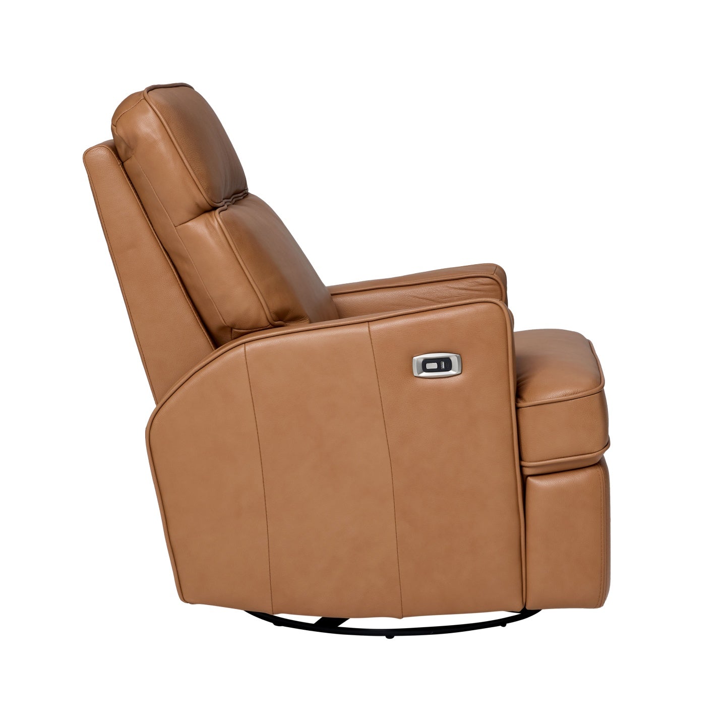Leo Electric Recliner Glider Chair with USB in Tan Leather
