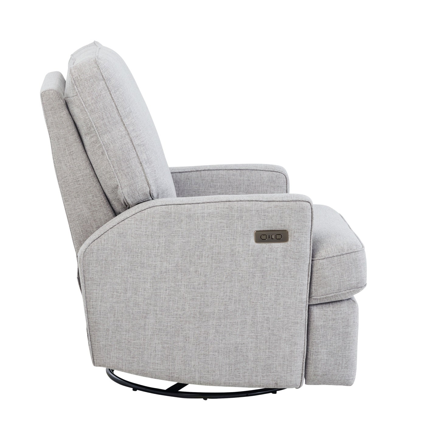 Quinn Electric Recliner Glider Chair with USB in Pure Grey