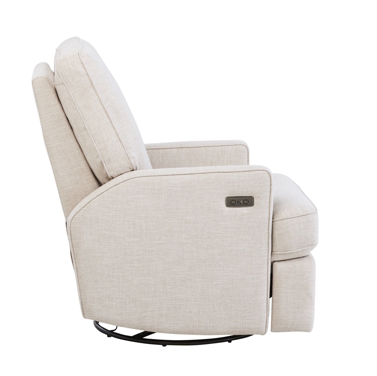 Quinn Electric Recliner Glider Chair with USB in Eggshell