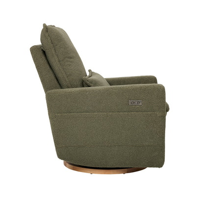 Frankie Electric Recliner Glider Nursery Chair in Olive Teddy