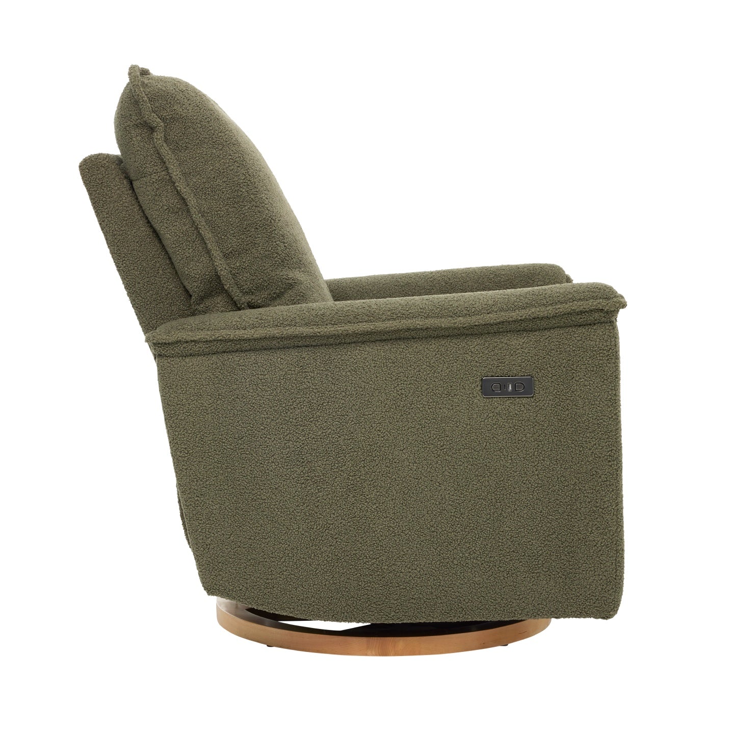 Louie Electric Recliner Glider Nursery Chair in Olive Teddy