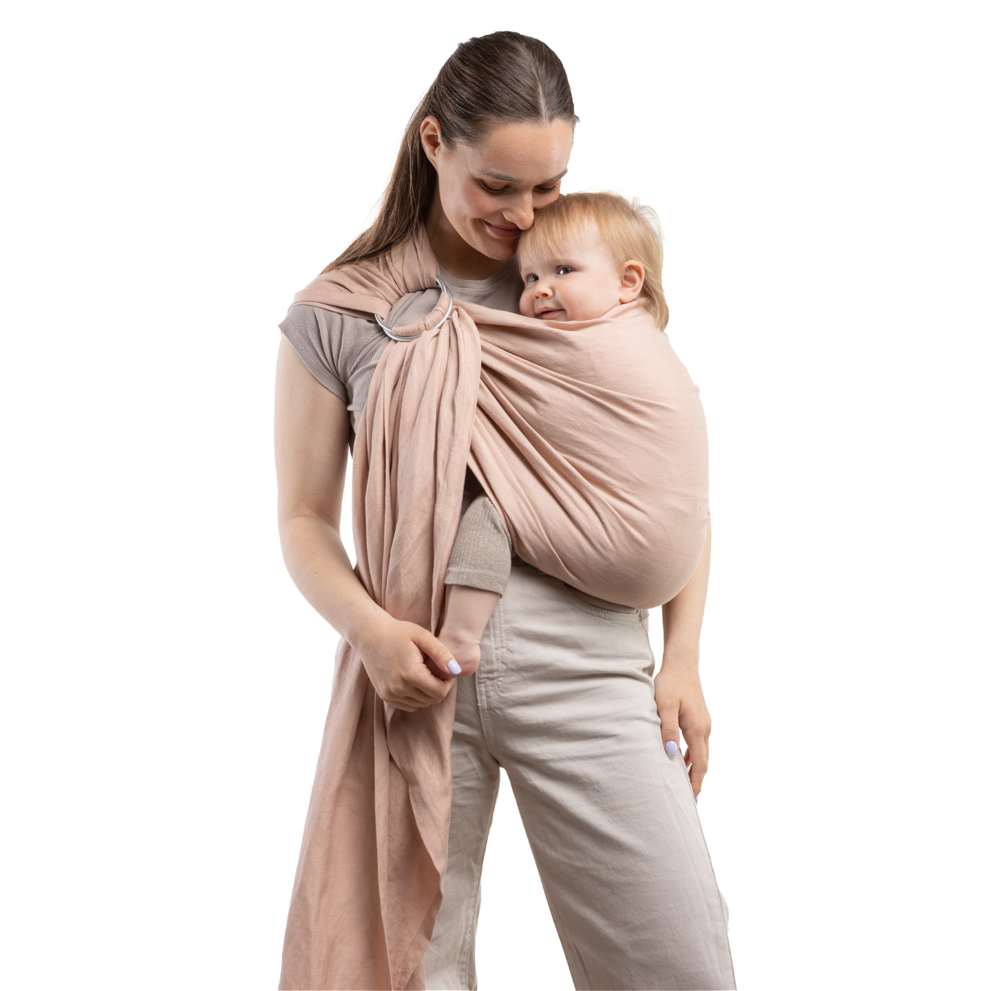 Boba Ring Sling – Linen Bamboo Baby Carrier in Peony iL Tutto