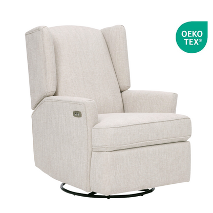 Chelsea Electric Recliner Glider Chair with USB in Egg Shell