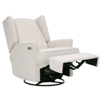 Chelsea Electric Recliner Glider Chair with USB in Egg Shell