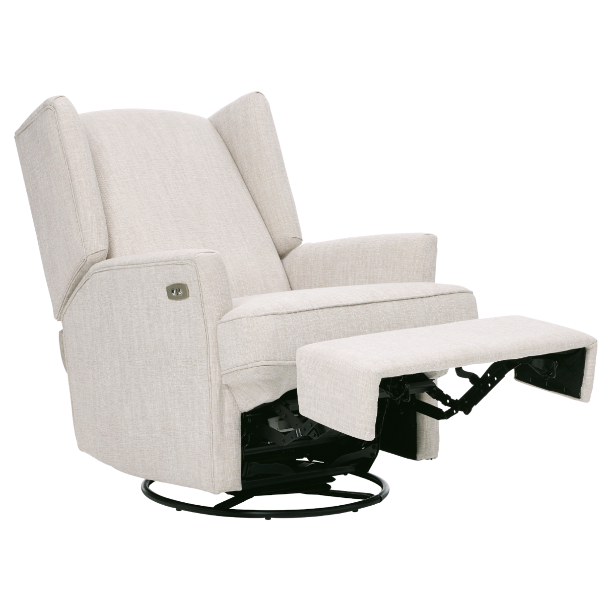 Chelsea Electric Recliner Glider Chair with USB in Egg Shell
