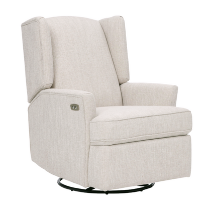 Chelsea Electric Recliner Glider Chair with USB in Egg Shell