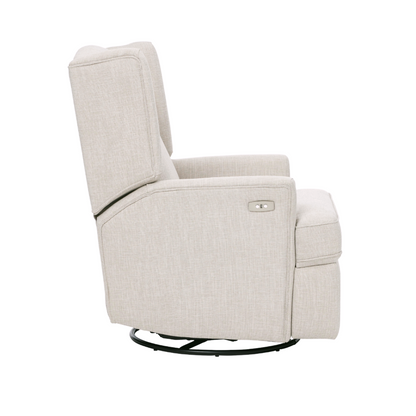 Chelsea Electric Recliner Glider Chair with USB in Egg Shell