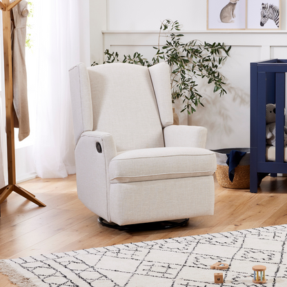 Chelsea Recliner Glider Nursery Chair in Egg Shell