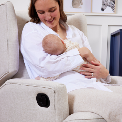 Chelsea Recliner Glider Nursery Chair in Egg Shell