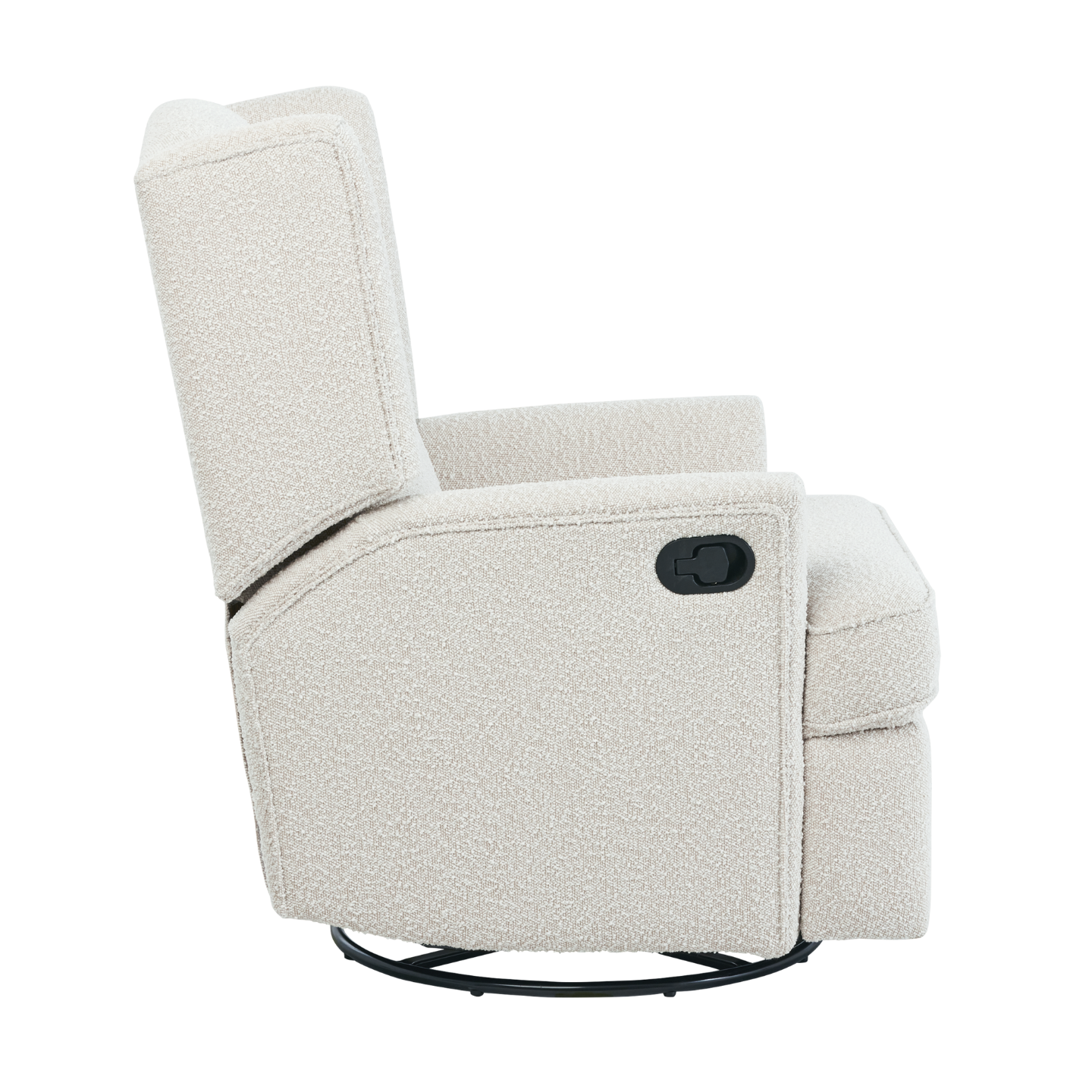 Chelsea Recliner Glider Chair in Vanilla Bouclé