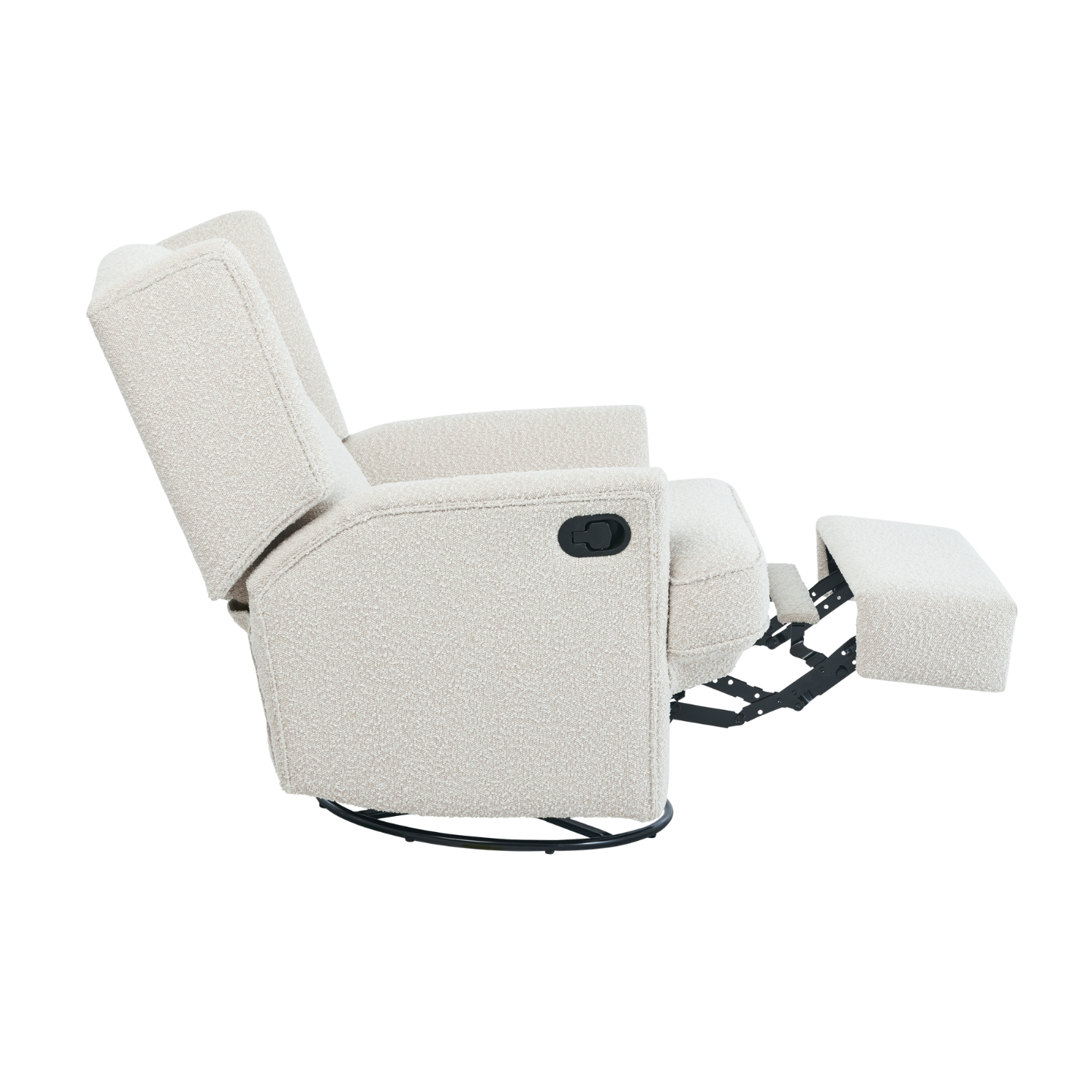 Chelsea Recliner Glider Chair in Vanilla Bouclé