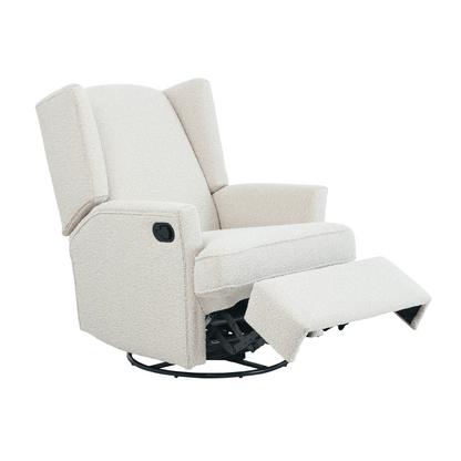 Chelsea Recliner Glider Chair in Vanilla Bouclé
