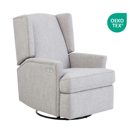 Chelsea Electric Recliner Glider Chair with USB in Pure Grey