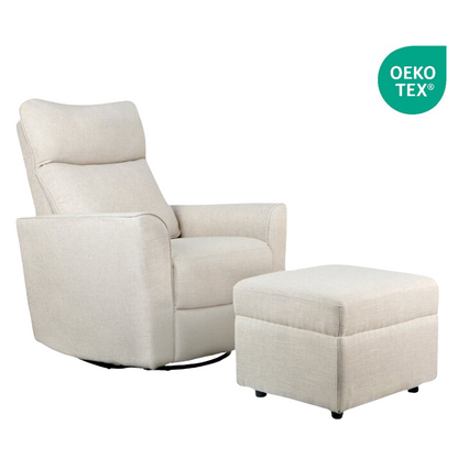 Felix Glider Nursery Chair & Ottoman in Egg Shell