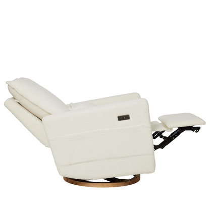 Frankie Electric Recliner Glider Nursery Chair in Coconut Teddy