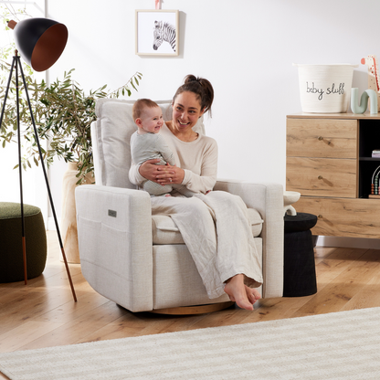 Frankie Electric Recliner Glider Nursery Chair in Egg Shell
