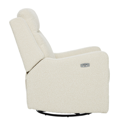 Henry Electric Recliner Glider Chair with USB in Vanilla Bouclé