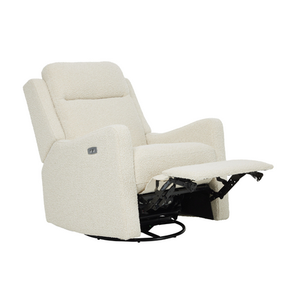 Henry Electric Recliner Glider Chair with USB in Vanilla Bouclé